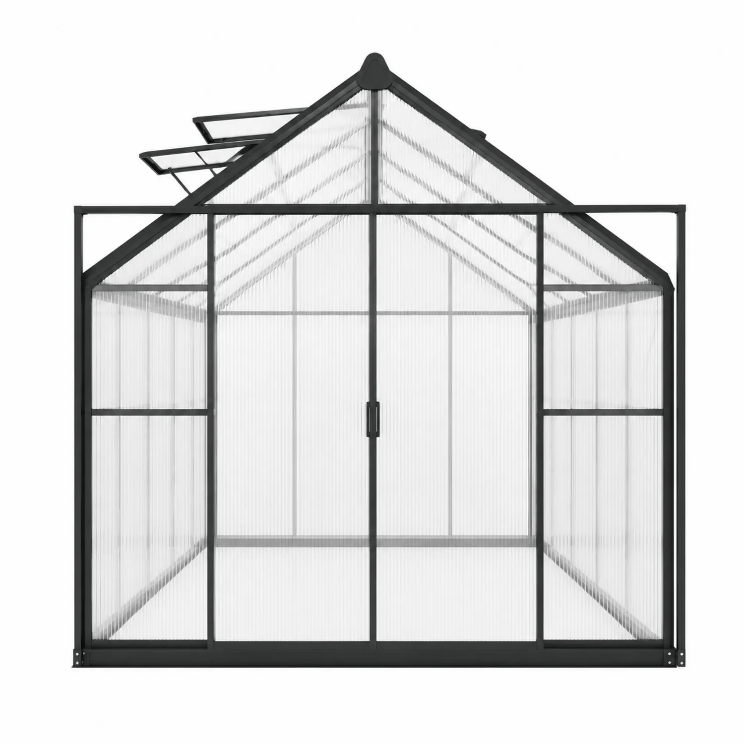 Szklarnia z aluminium i poliwęglanu 300x250x230 cm Czarny
