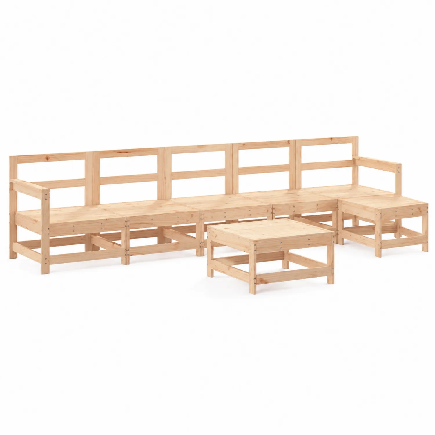 Zestaw modułowy z drewna sosnowego 4-elementowy 180x180x70 cm