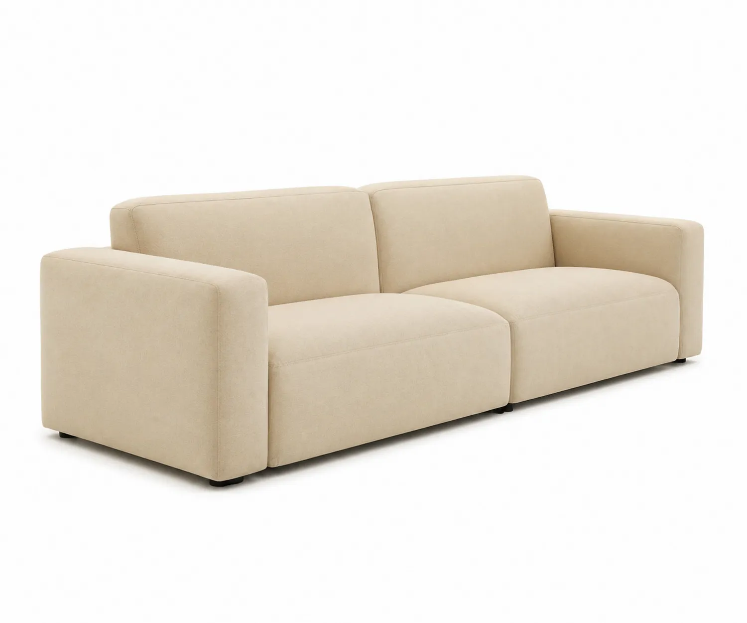 Trzyosobowa sofa z tkaniny syntetycznej Beżowa