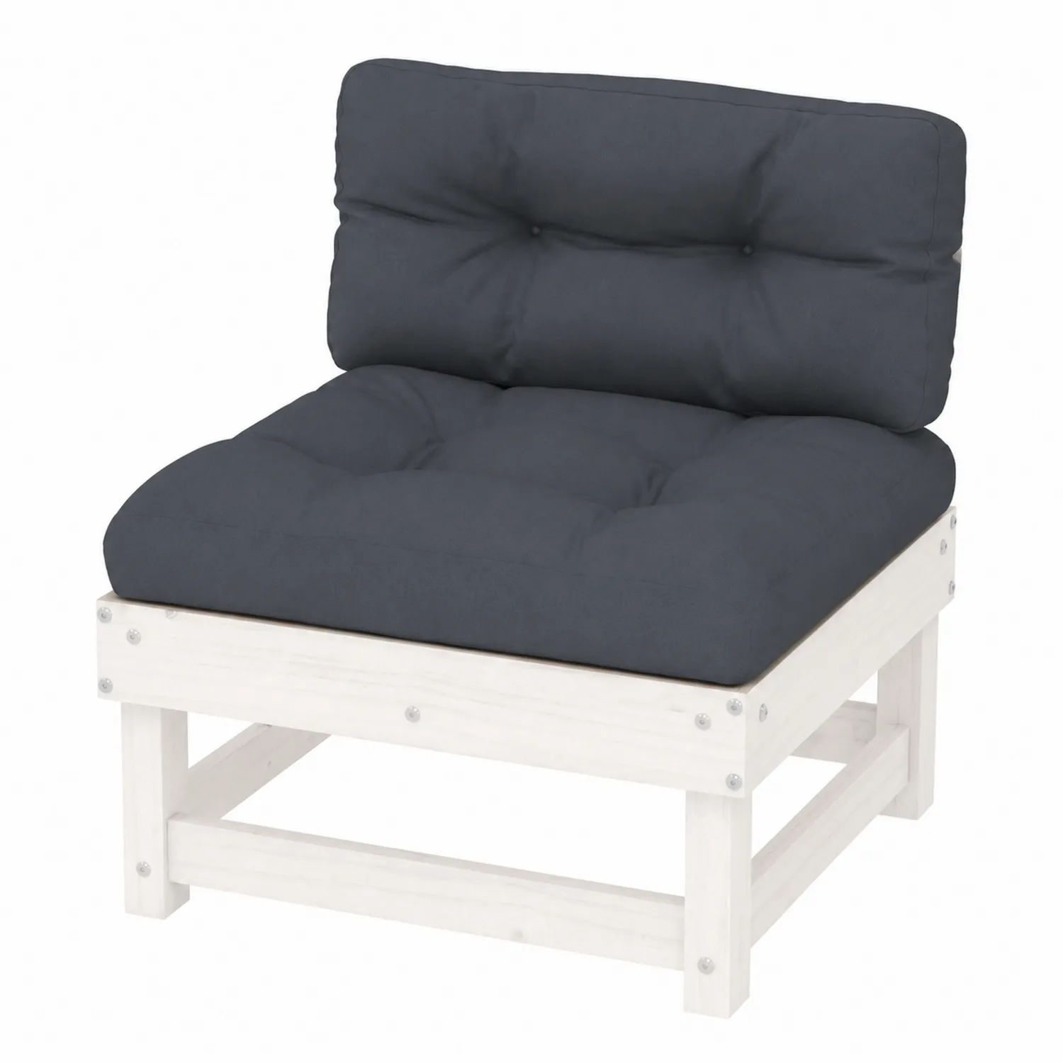 Fotel drewniany z poduszkami poliestrowymi 75x75x65 cm Ciemnoszary