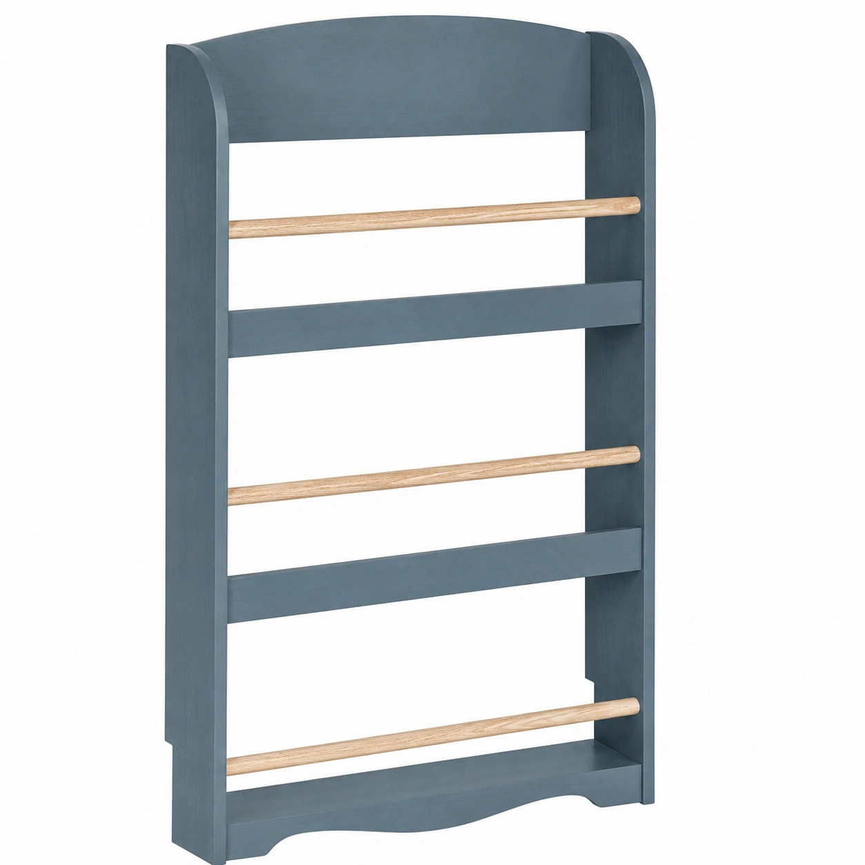 Estanteria de pared moderna con barras de madera natural-decovaroa