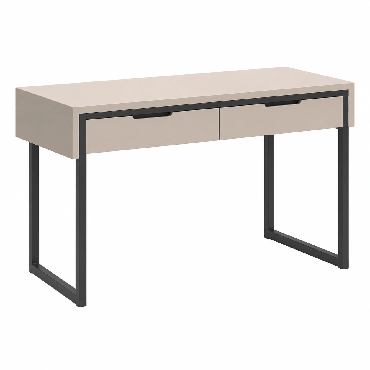 Escritorio minimalista con cajones Beige y negro-decovaroa