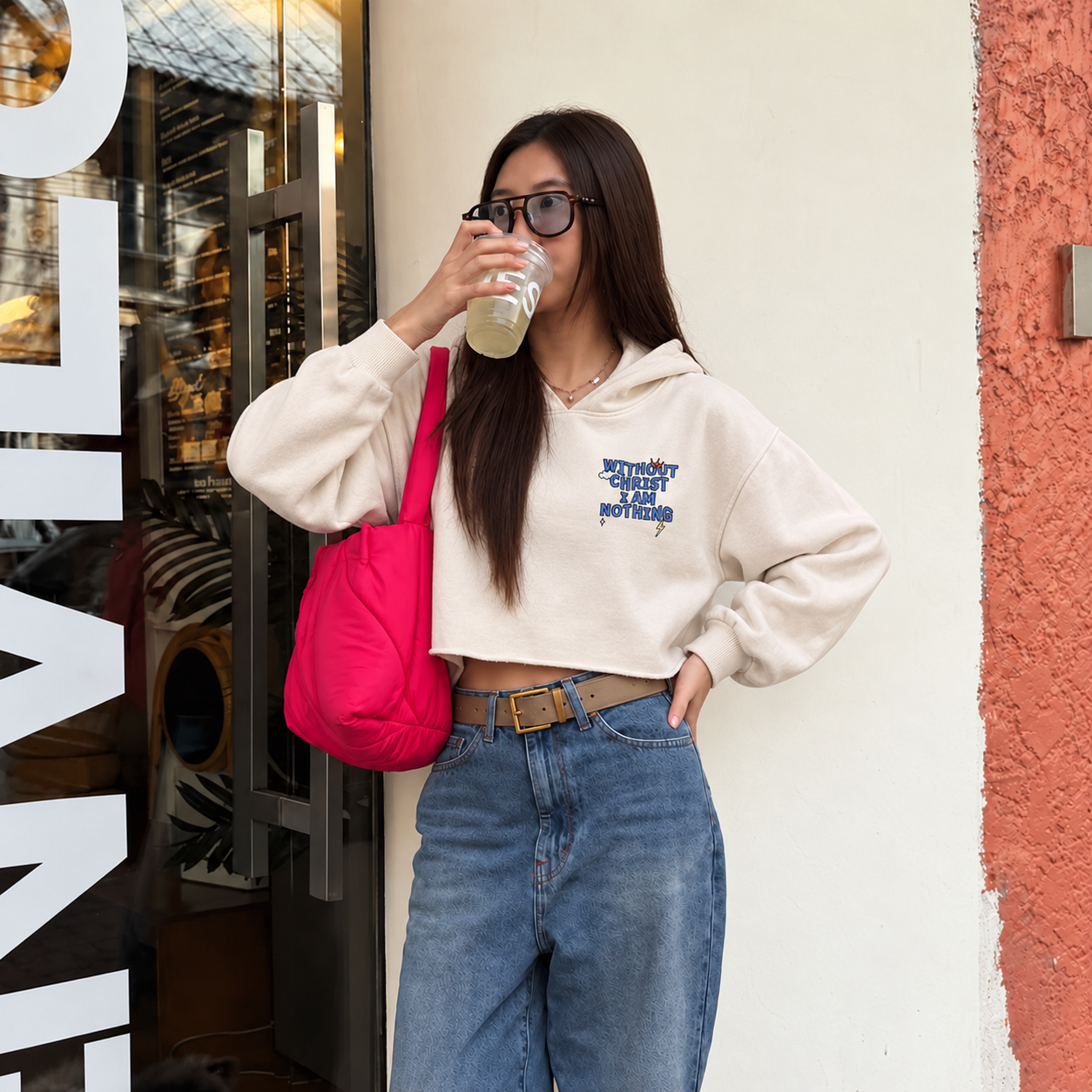Washed Cropped Hoodie