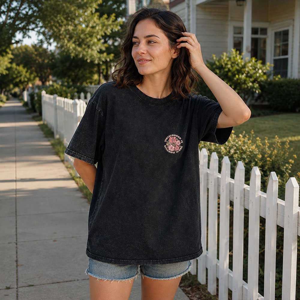Motherhood Is Kingdom Work Christian Washed T-Shirt