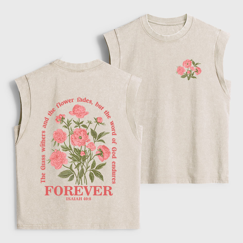 The Word Of God Endures Christian Women's Washed Tank Top