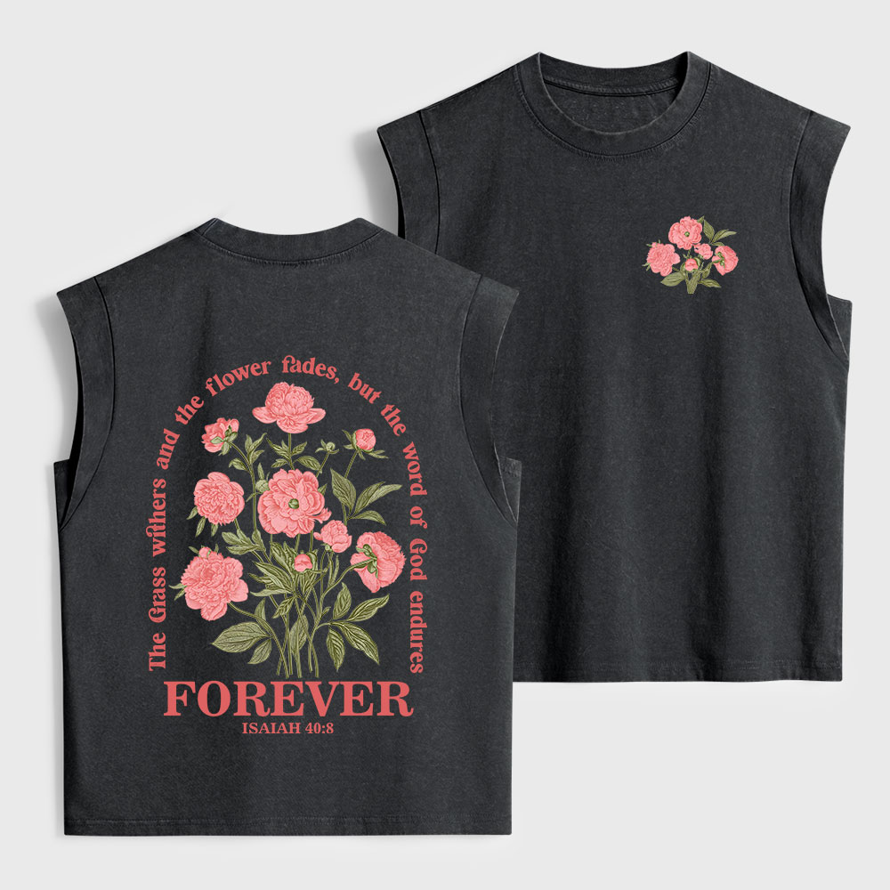 The Word Of God Endures Christian Women's Washed Tank Top