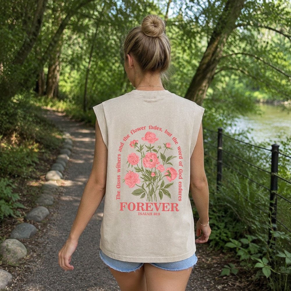 The Word Of God Endures Christian Women's Washed Tank Top