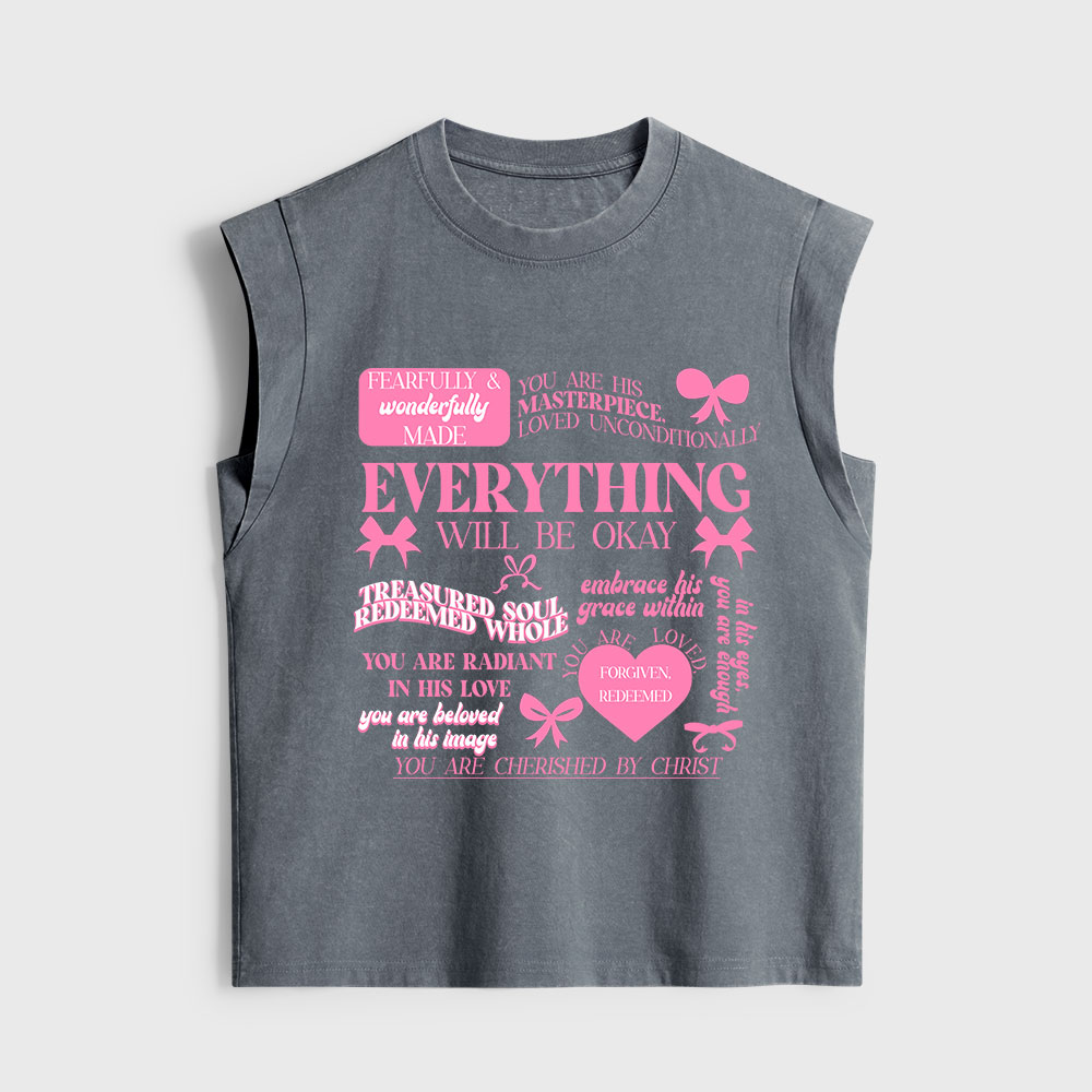 Everything Will Be Okay Christian Women's Washed Tank Top