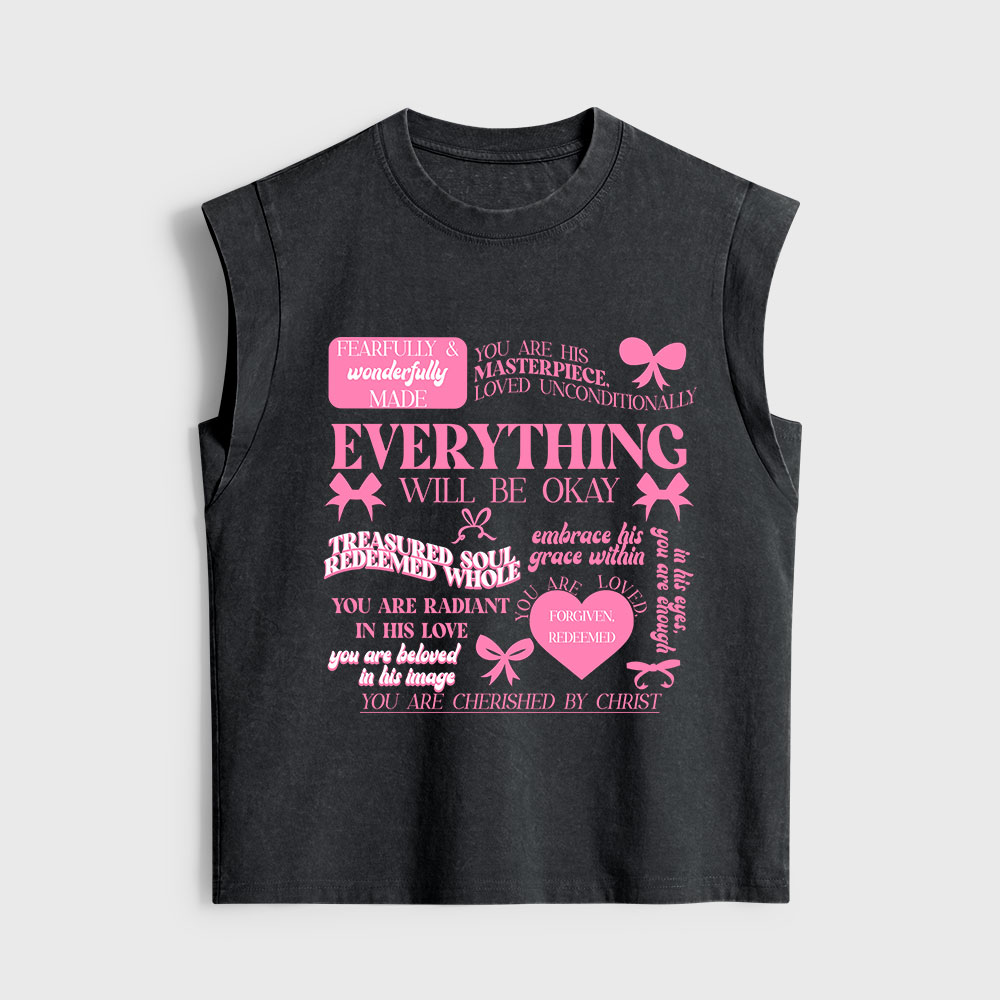 Everything Will Be Okay Christian Women's Washed Tank Top