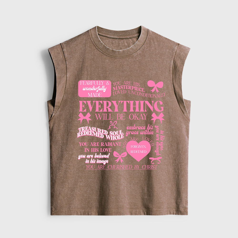 Everything Will Be Okay Christian Women's Washed Tank Top
