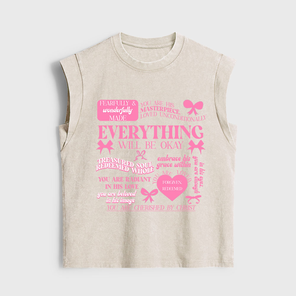 Everything Will Be Okay Christian Women's Washed Tank Top