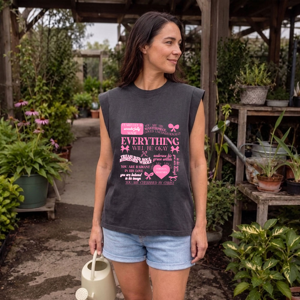 Everything Will Be Okay Christian Women's Washed Tank Top