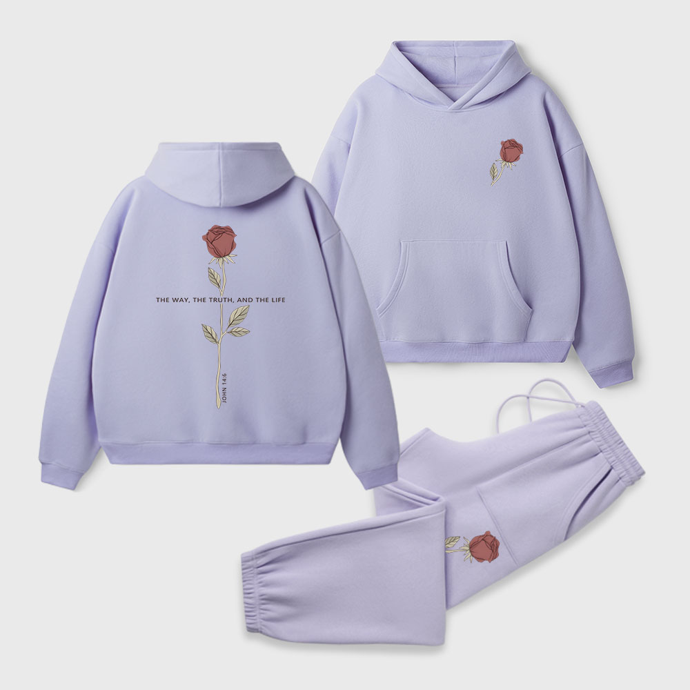 The Way The Truth The Life Christian Premium Fleece Hoodie Set