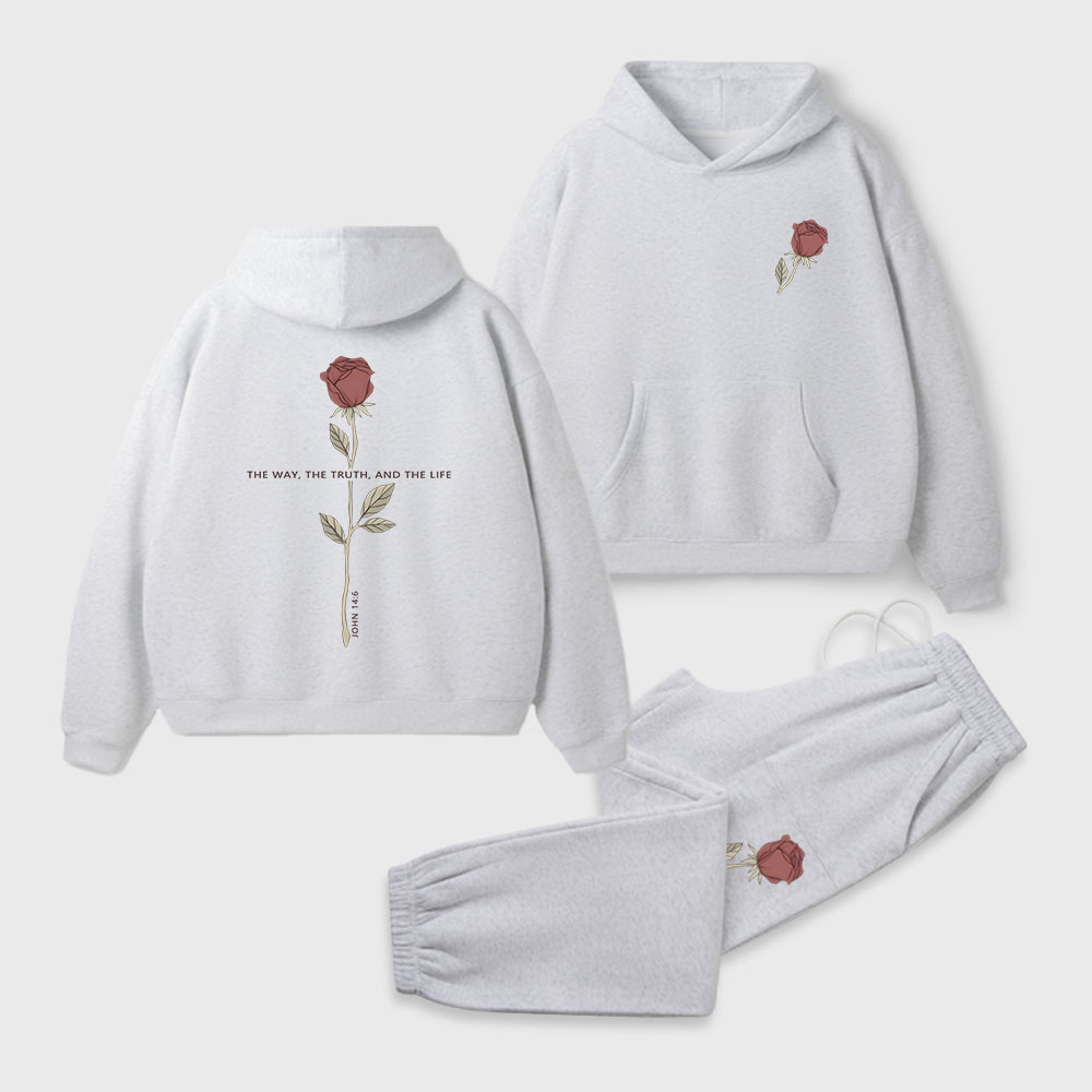 The Way The Truth The Life Christian Premium Fleece Hoodie Set