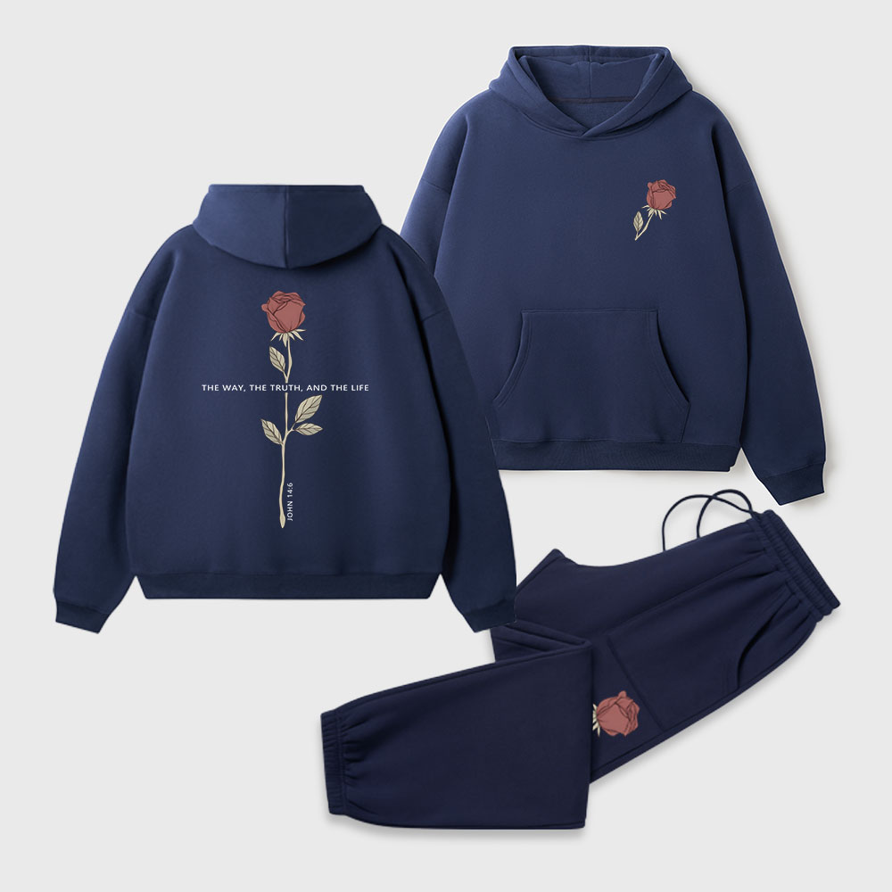 The Way The Truth The Life Christian Premium Fleece Hoodie Set