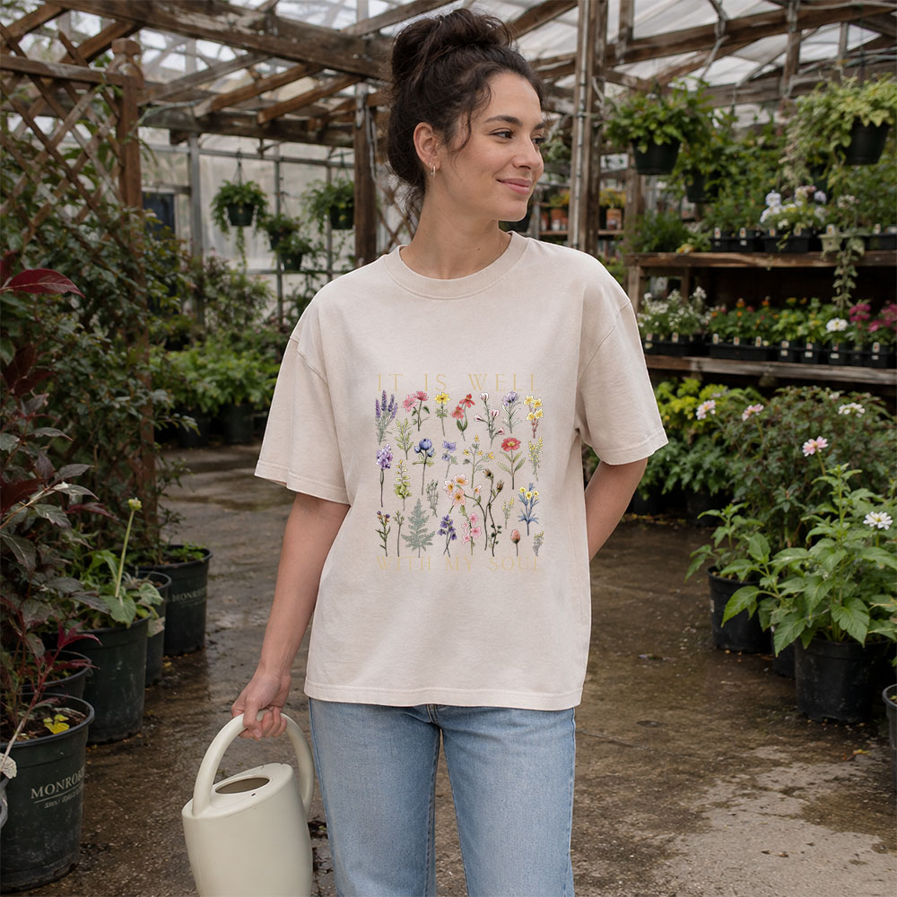 It Is Well With My Soul Christian Washed T-Shirt