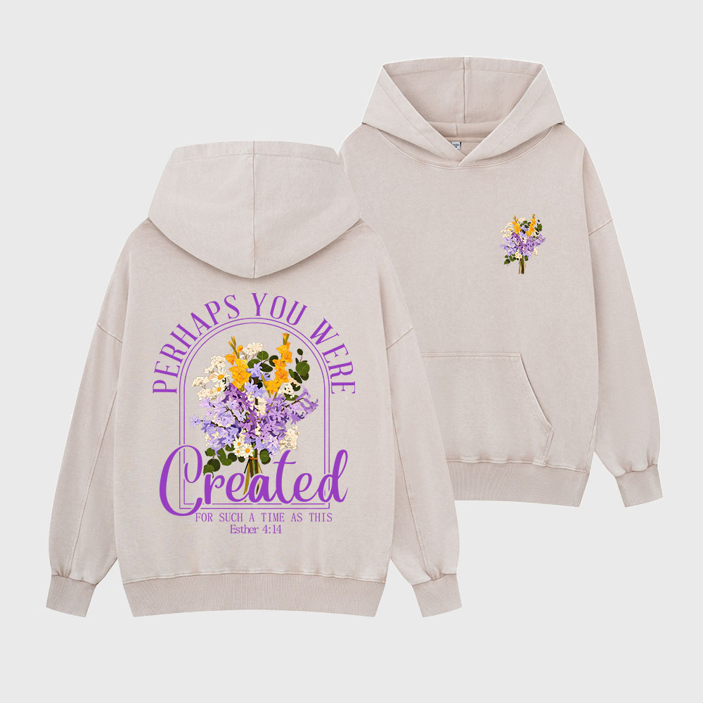 Perhaps You Were Created Christian Washed Hoodie