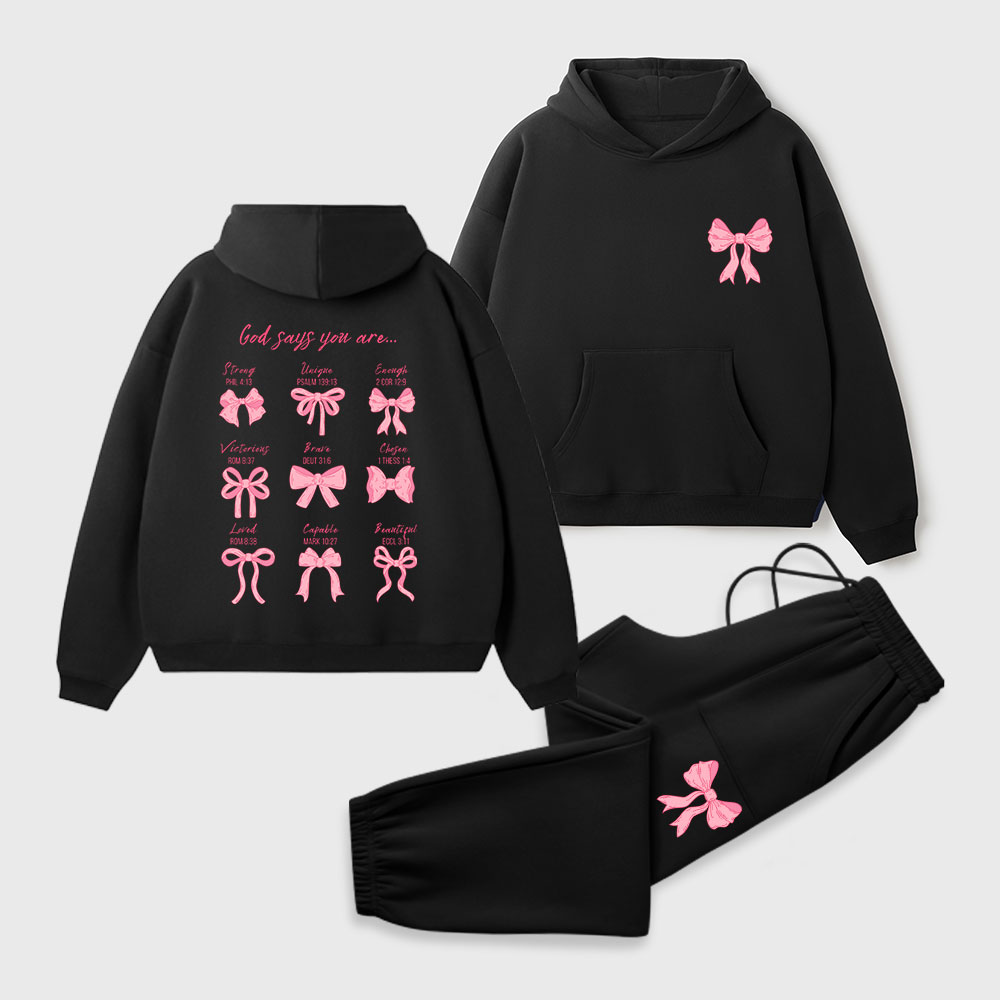 God Says You Are Christian Premium Fleece Hoodie Set