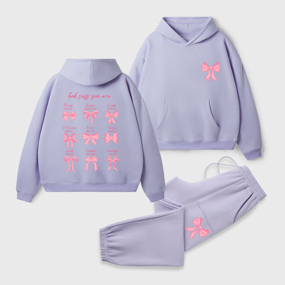 God Says You Are Christian Premium Fleece Hoodie Set