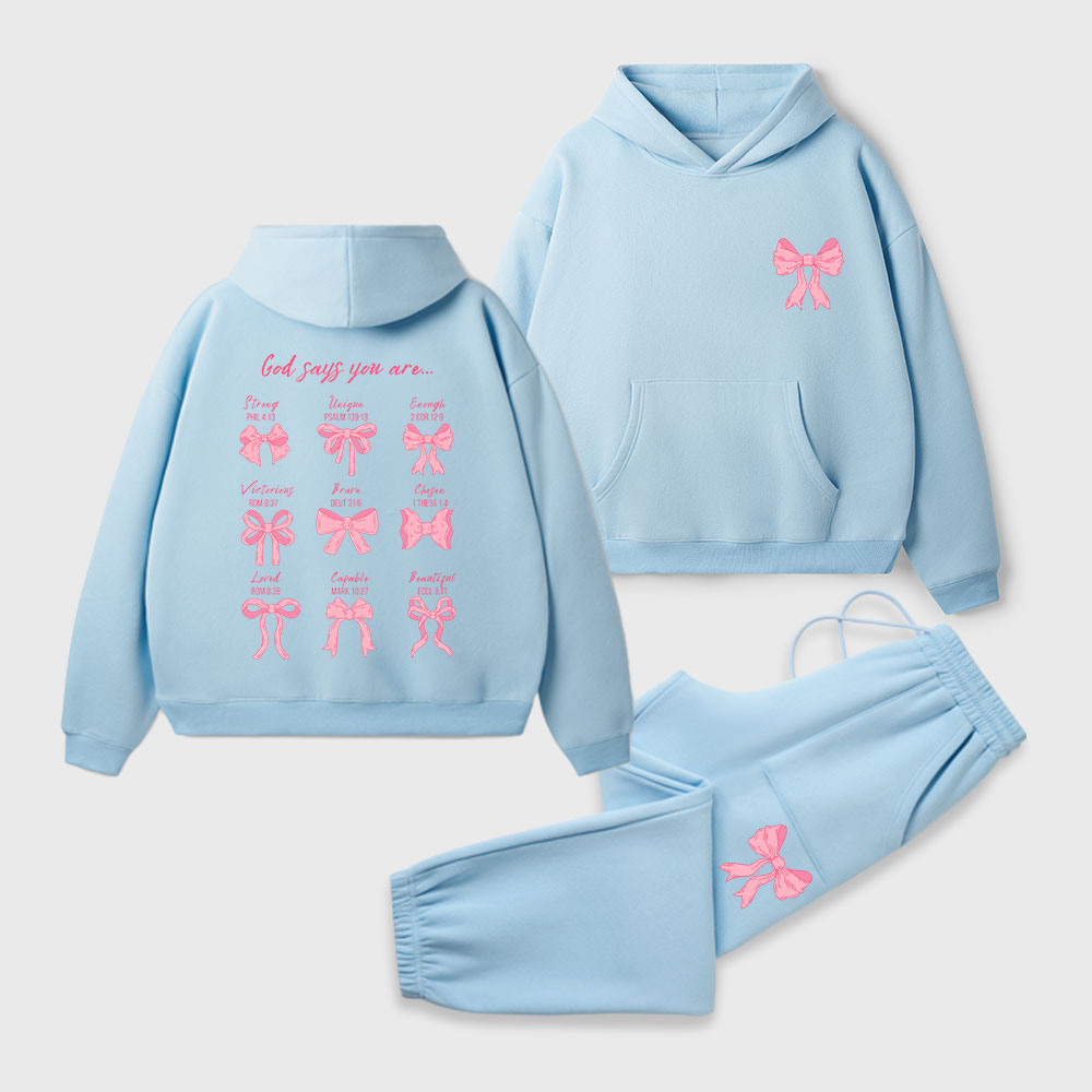 God Says You Are Christian Premium Fleece Hoodie Set