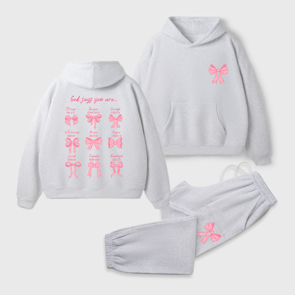 God Says You Are Christian Premium Fleece Hoodie Set