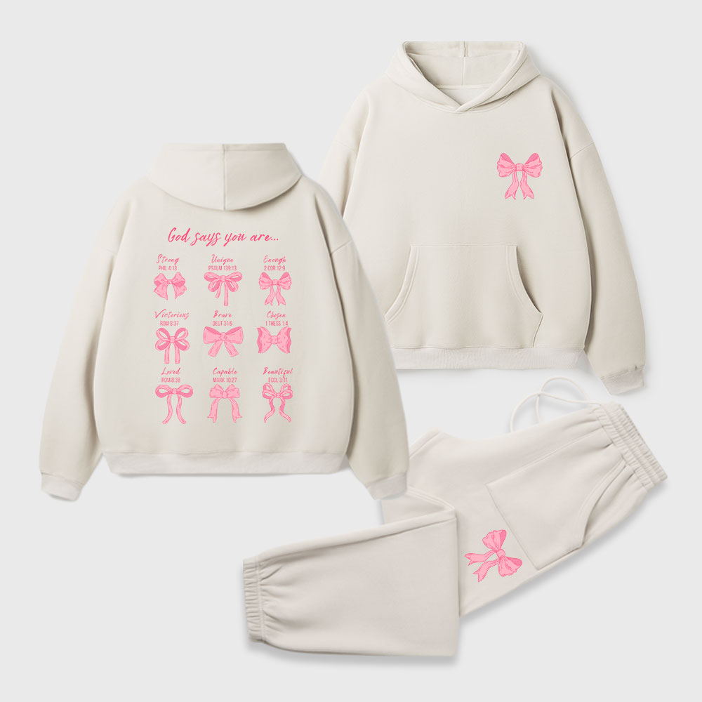 God Says You Are Christian Premium Fleece Hoodie Set