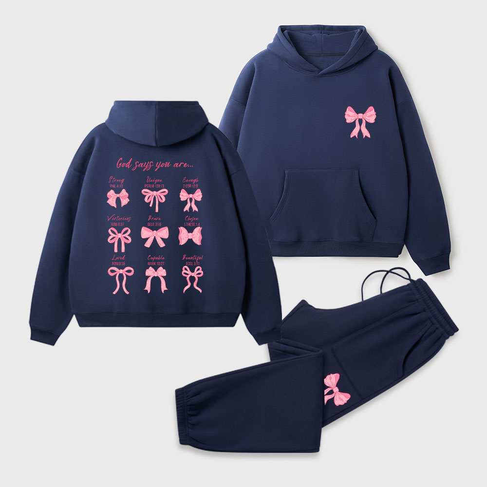 God Says You Are Christian Premium Fleece Hoodie Set