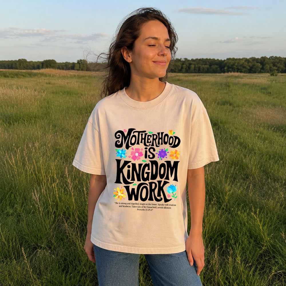 Motherhood Is Kingdom Work Christian Washed T-Shirt