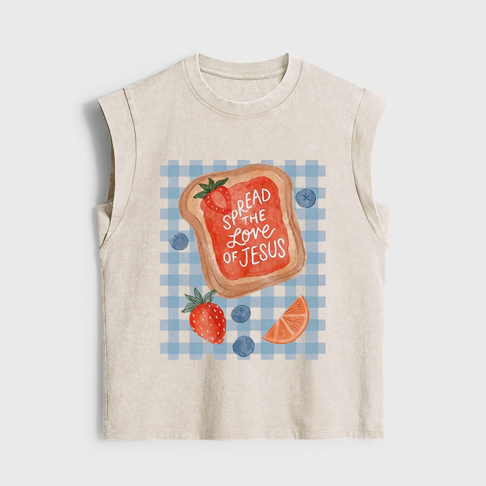 Spread The Love Of Jesus Christian Women's Washed Tank Top
