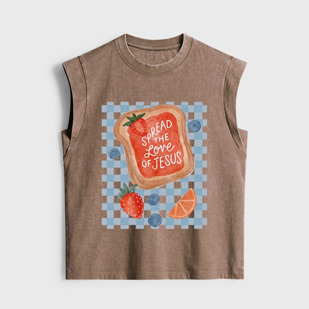Spread The Love Of Jesus Christian Women's Washed Tank Top