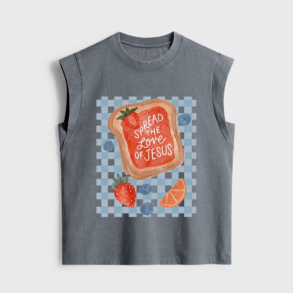 Spread The Love Of Jesus Christian Women's Washed Tank Top