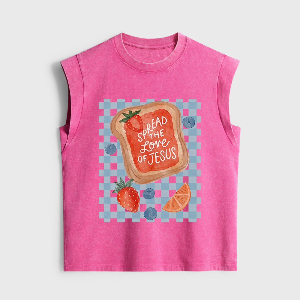 Spread The Love Of Jesus Christian Women's Washed Tank Top