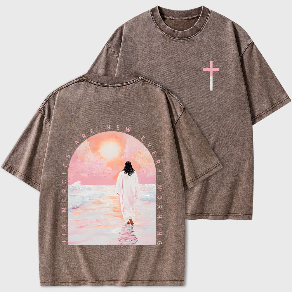 His Mercies Are New Every Morning Christian Washed T-Shirt