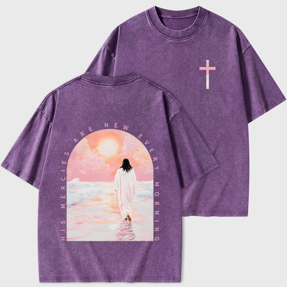 His Mercies Are New Every Morning Christian Washed T-Shirt