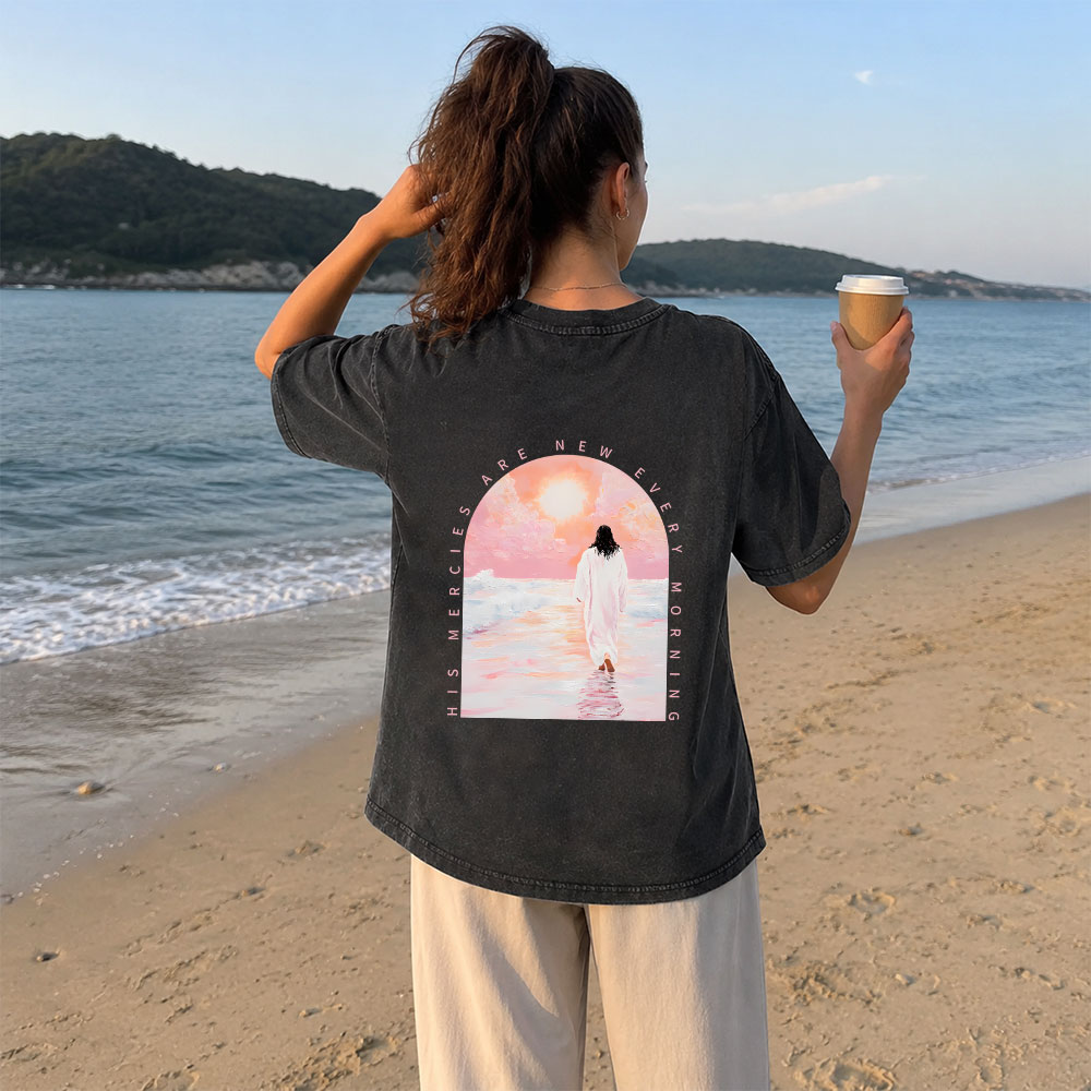 His Mercies Are New Every Morning Christian Washed T-Shirt