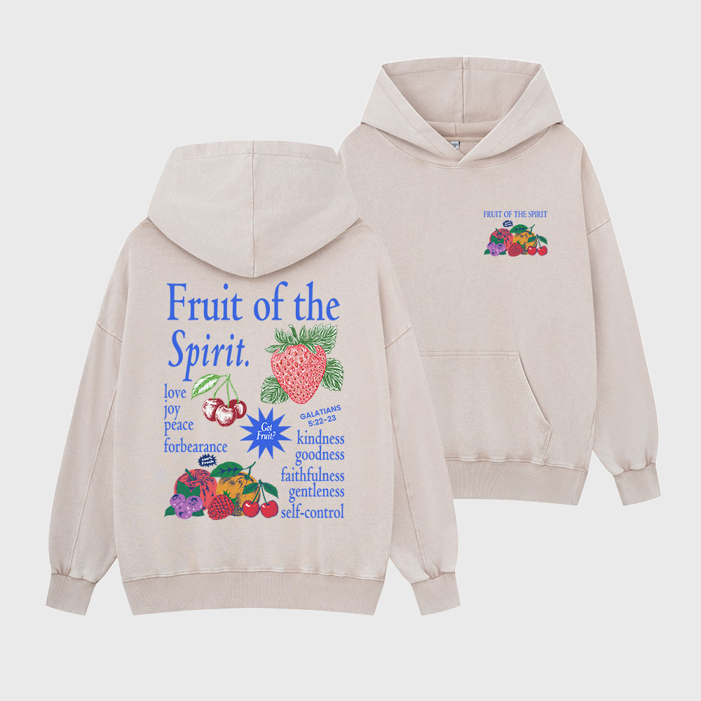 Fruit Of The Spirit Christian Washed Hoodie