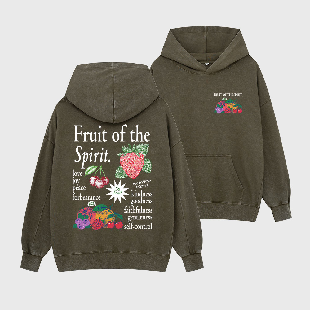 Fruit Of The Spirit Christian Washed Hoodie