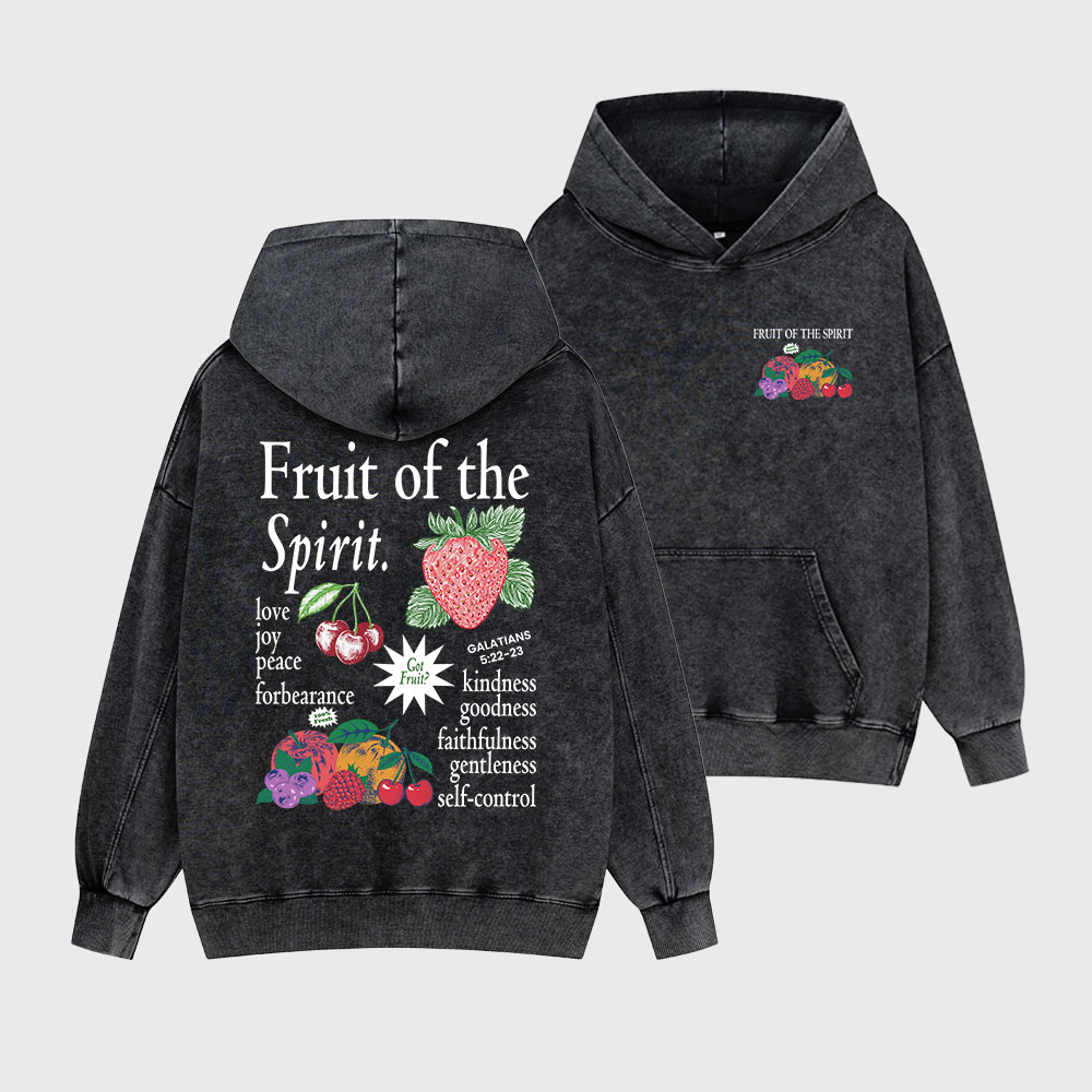 Fruit Of The Spirit Christian Washed Hoodie