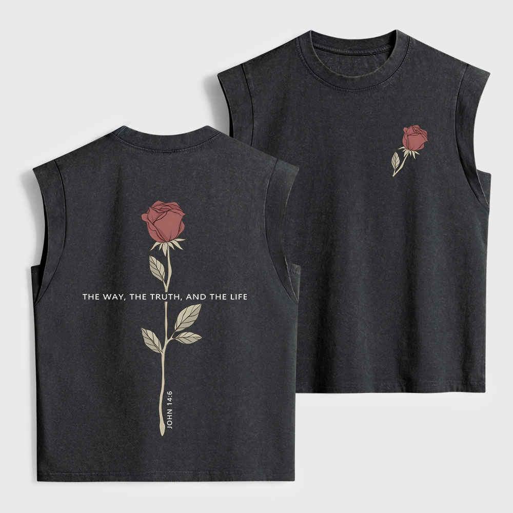 The Way The Truth The Life Christian Women's Washed Tank Top