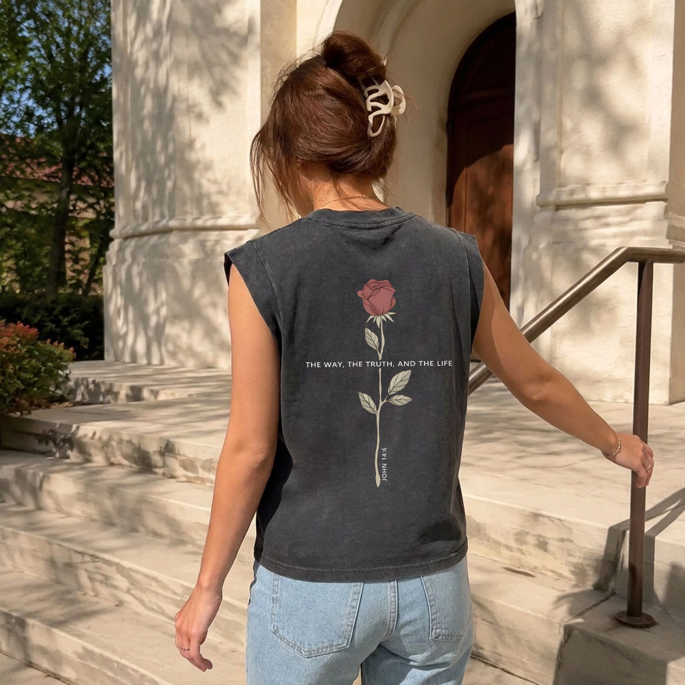The Way The Truth The Life Christian Women's Washed Tank Top