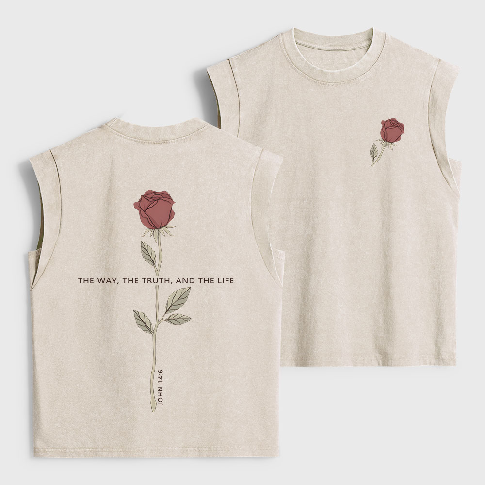 The Way The Truth The Life Christian Women's Washed Tank Top