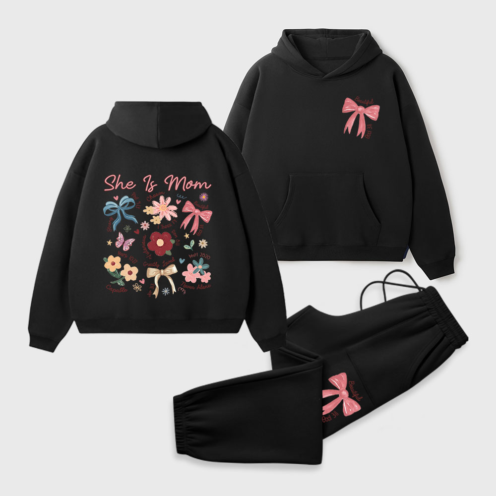 She Is Mom Christian Premium Fleece Hoodie Set