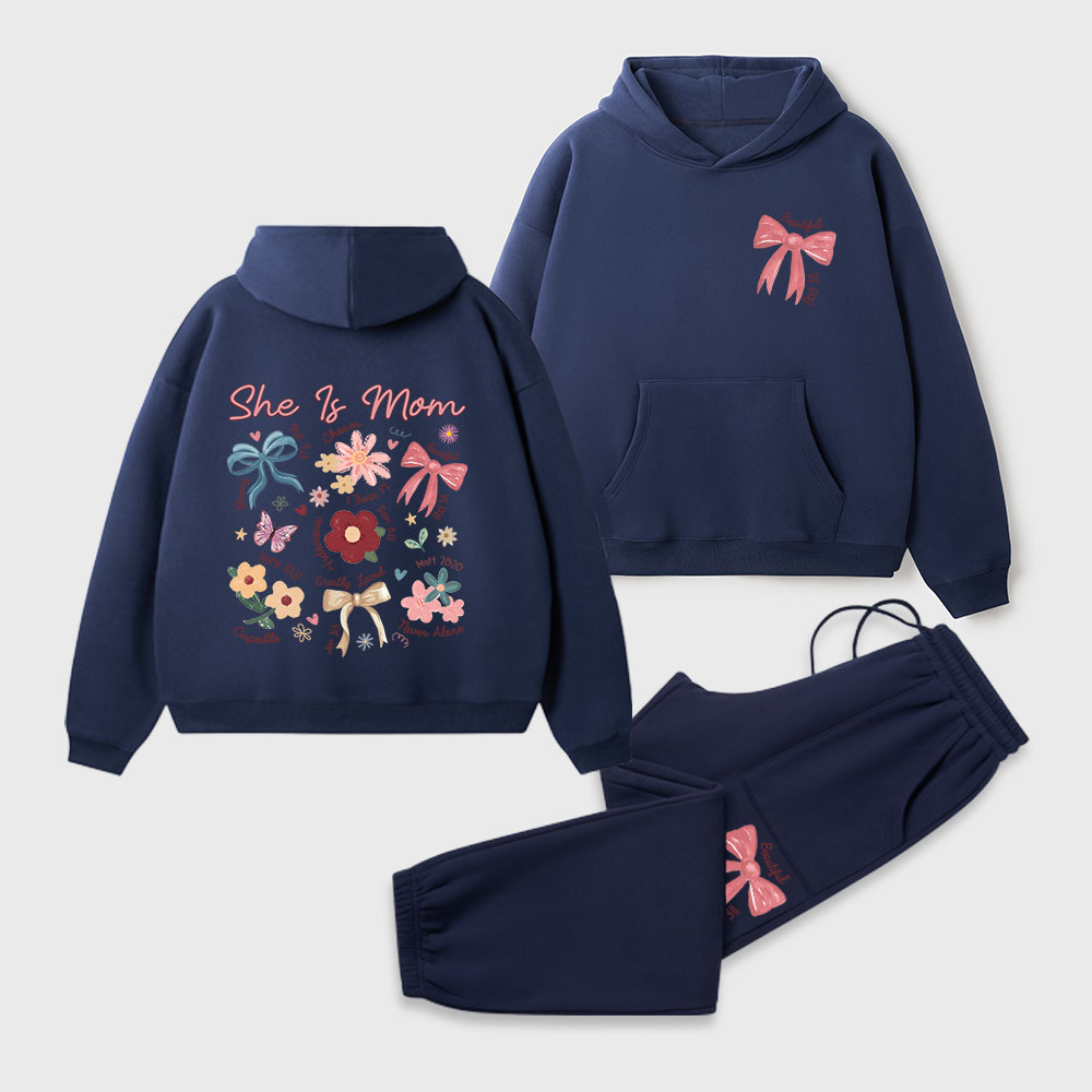 She Is Mom Christian Premium Fleece Hoodie Set