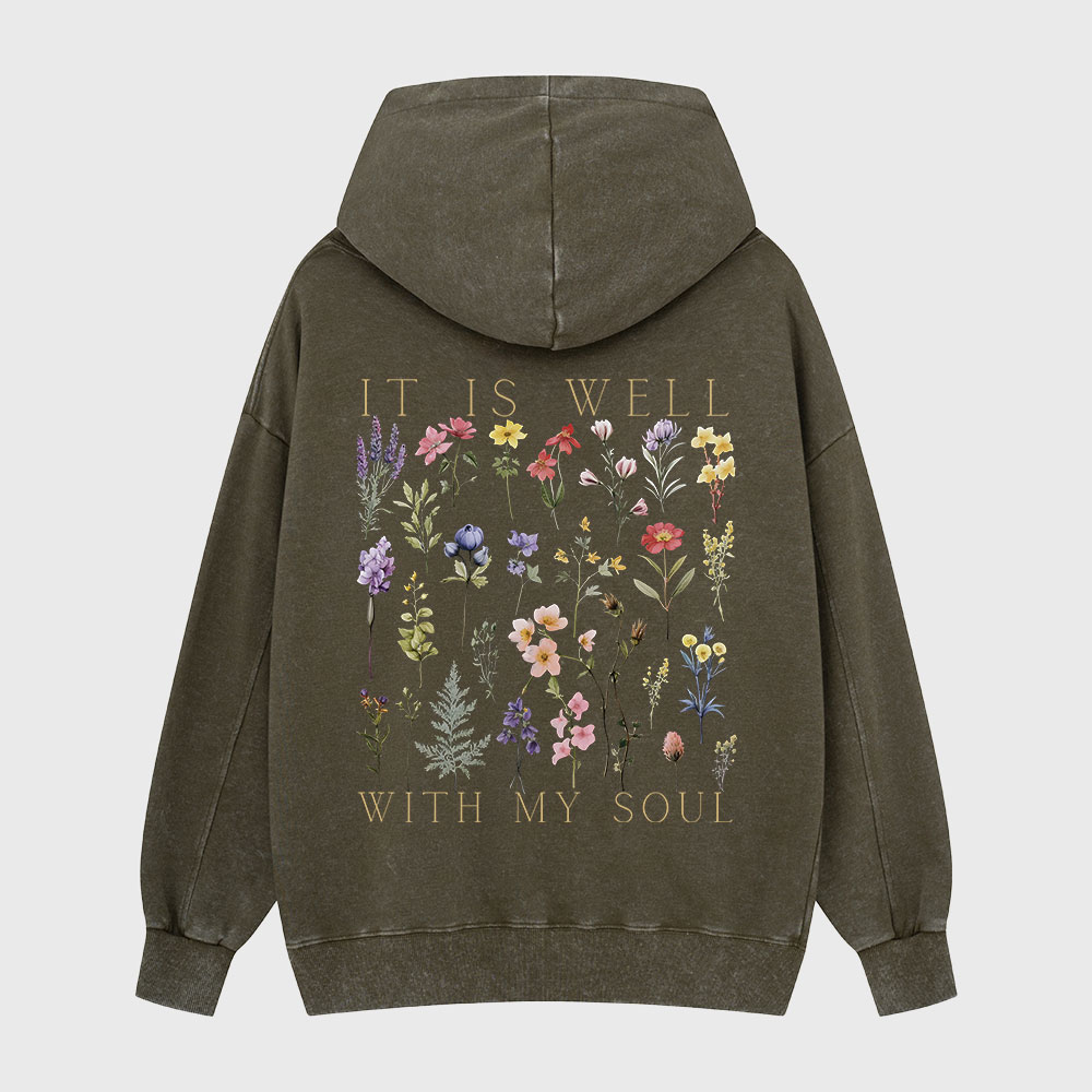 It Is Well With My Soul Christian Washed Hoodie