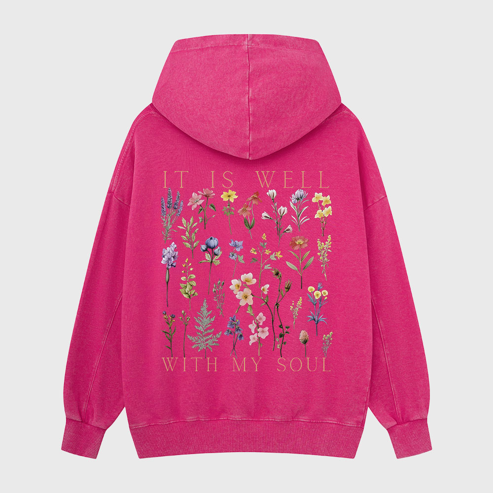 It Is Well With My Soul Christian Washed Hoodie
