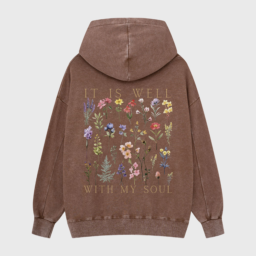 It Is Well With My Soul Christian Washed Hoodie