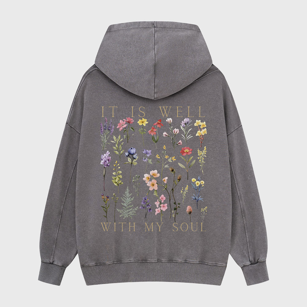 It Is Well With My Soul Christian Washed Hoodie