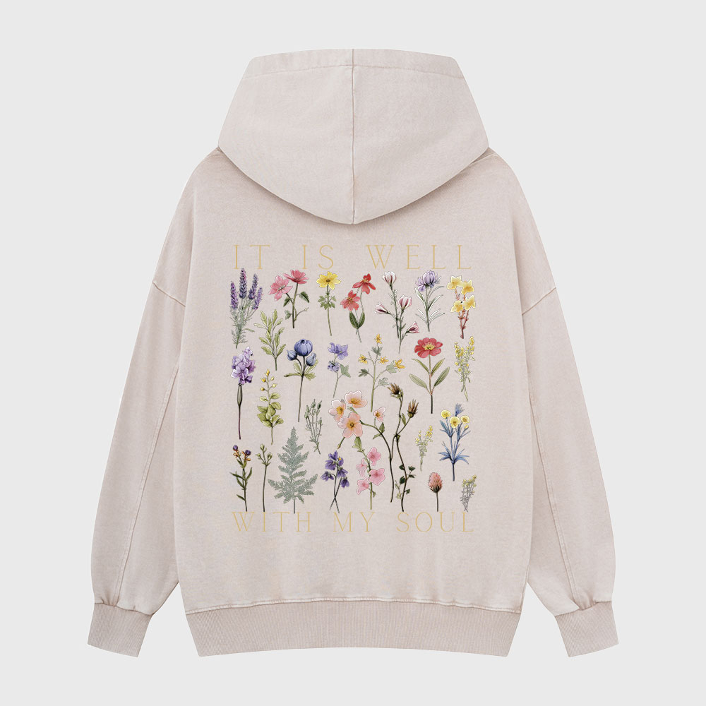 It Is Well With My Soul Christian Washed Hoodie