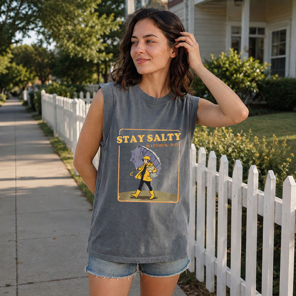 Stay Salty Christian Women's Washed Tank Top