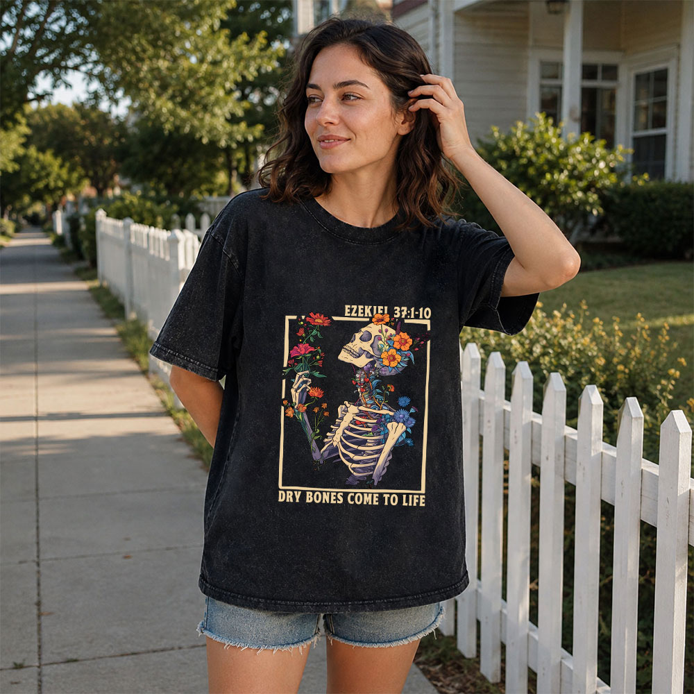 Dry Bones Come To Life Christian Washed T-Shirt